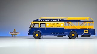 Career Overview Fiat 642 RN2 Bartoletti Maserati Transporter 1/43 by DeAgostini