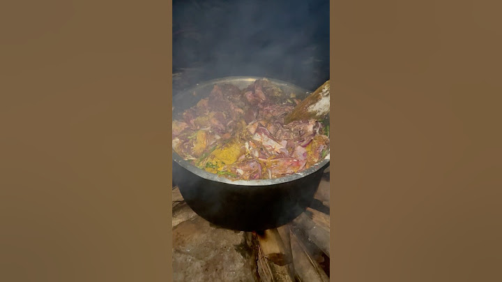 Meat feast  cooking ceremony in village