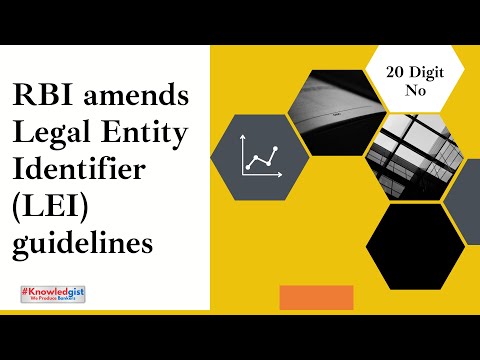 RBI Amends Legal Entity Identifier ( LEI ) Guidelines