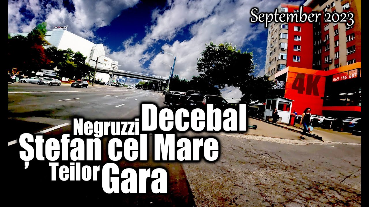 Cycling through Chișinău - bd. Ștefan cel Mare - str. Negruzzi - GARA - //Music Video //4K