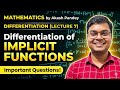 Maths#class 12#Differentiation (lecture 7) #implicit functions#important questions