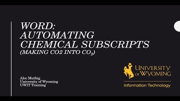 Word: Automating Subscripts for Chemical Formulas