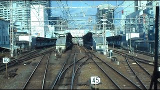 前方展望 2019.02.16 JR西日本 京都線 摂津富田駅～高槻駅間 207系T11編成+S26編成7両編成 普通京都行き