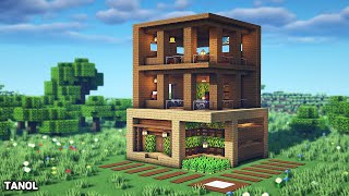 ⚒Minecraft : How To Build a Large Survival Wooden House  마인크래프트 건축 : 대형 야생 나무집 집짓기