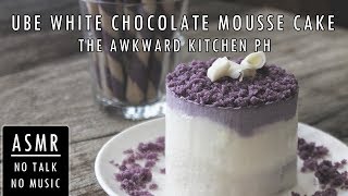 *no music* ube & white chocolate mousse cake ingredients: for the
cake: 1 egg 6 tbsp sugar 1/4 cup vegetable oil 1/2 puree condensed
milk...