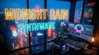 Deep Work Synthwave | Rainy Night Background Music