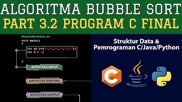 [Part 3.2 Program C Final] Bubble Sort di C | JAVA | PYTHON - Algoritma Sorting dan Searching