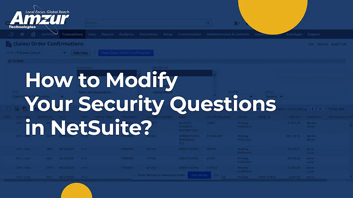 How to Modify Your Security Questions in NetSuite? | Amzur NetSuite Solutions
