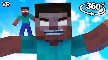360° VR - Herobrine Funny Horror Minecraft Animation