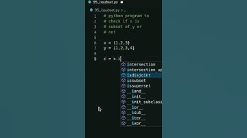 Python Program To Check Subset | Python Set | Issubset | Tech Blooded | #Shorts