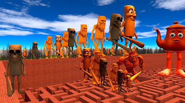 ALL Tung Tung Tung Sahur Forms Italian Brainrot in Big Maze in Gmod!