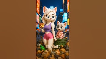 ❤️😿 Baby Kitten is Sad Because He Is Poor!!! #cat #cats #kitten #kitty #ai #story #shorts