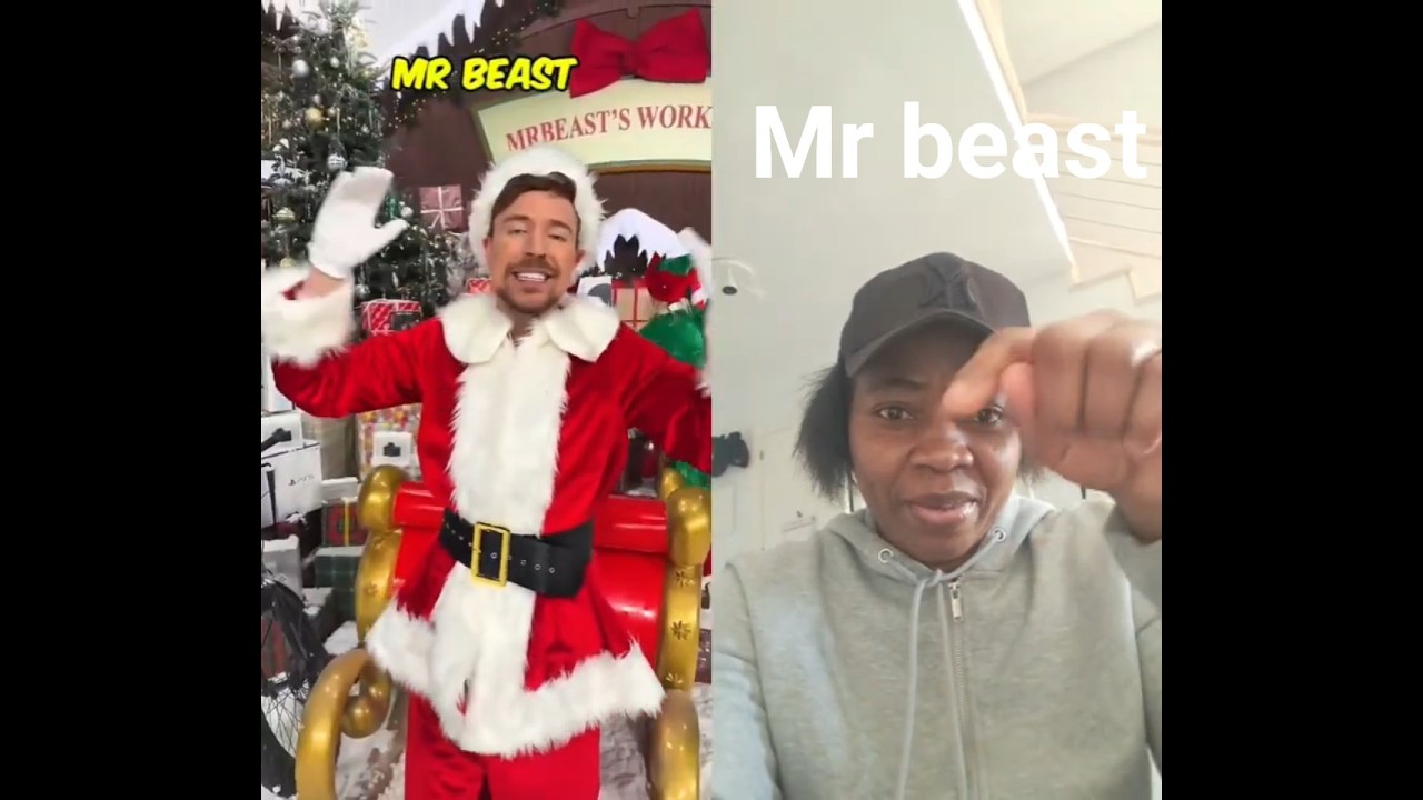 WHO WOULD SAVE YOU FROM A GIANT SANTA CLAUSE. # trending video, # duet# fun video