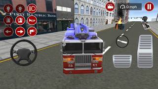 Truck Pemadam Kebakaran - Terjadi Kebakaran di Jalan Raya - Real Fire Truck Driving screenshot 3