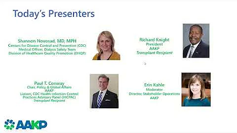 Coronavirus and Kidney Patients Update - A CDC Expert Webinar hosted by AAKP