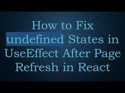 How to Fix
