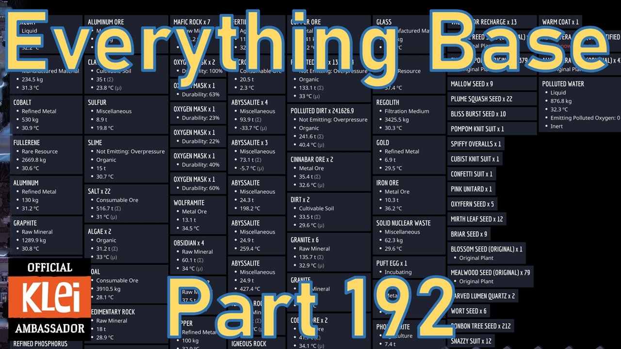 The Everything Base - Part 192 - Oxygen Not Included - YouTube