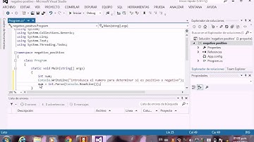 programa que determina si es negativo el numero introducido C#
