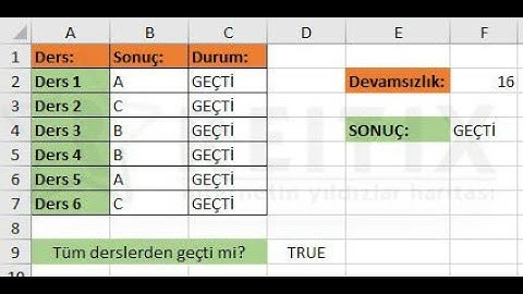 EXCEL DE EĞER FONKSİYONU İLE GEÇTİ KALDI DURUMUNU YAZDIRMA