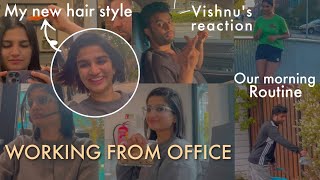Let’s go to Office | My new haircut | Vishnu’s reaction to my new hair style | Daily Vlog