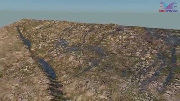 Study of runoff on real terrains with DualSPHysics (SPH on GPU)