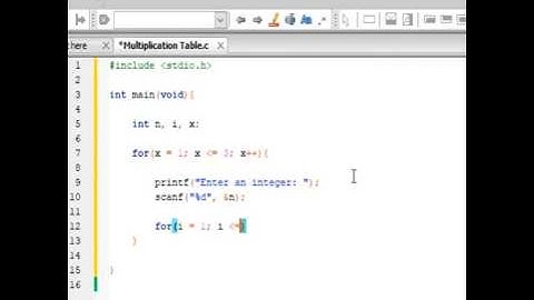 How to create a Simple Multiplication Table using C language