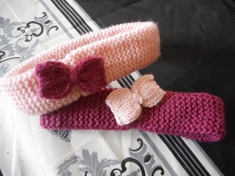 tuto tricot bandeau bébé - YouTube