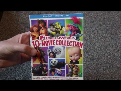 DreamWorks 10-Movie Collection Blu-Ray with Shrek Madagascar Croods Boss Baby Trolls Kung Fu Panda