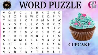 🍕단어 퍼즐 챌린지: 정크 푸드를 모두 찾을 수 있나요? 🍟🧁 | 모든 연령대를 위한 재미있는 두뇌 게임! screenshot 1