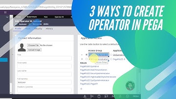 How to Create a Operator Id in Pega using 3 different and simple ways