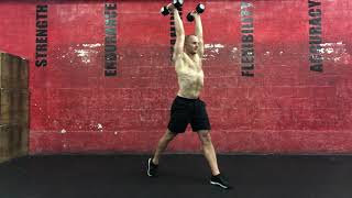 Split squat with dumbbell strict press