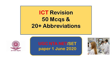 ICT Revision | 50 Mcqs | 20+ Abbreviations | UGC NTA NET/SET June 2020