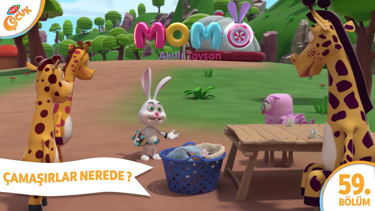 AKILLI TAVŞAN MOMO___59 __BÖLÜM ÇİZGİ FİLİM ÇAMAŞIRLAR NEREDE? ÇOK