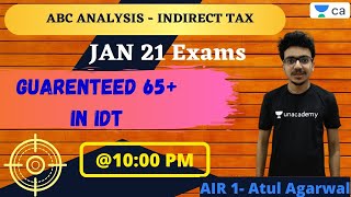 ABC Analysis - Indirect Tax - JAN 21 Exams | Guaranteed 65+ in IDT | CA Final | Atul Agarwal