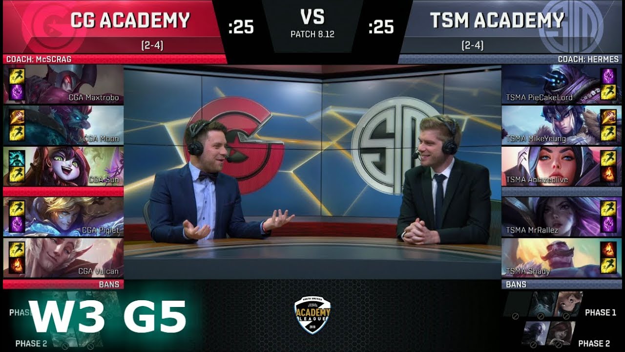 Clutch Gaming Academy vs TSM Academy | Week 3 NA Academy League Summer 2018 | CGA vs TSMA