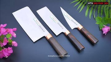 DAO PHÚC SEN,BỘ  3 DAO THÉP TRẮNG KHÔNG GỈ GIÁ TỐT _ HÀNG CHUẨN CỦA HTX DAO PHÚC SEN