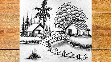 How to drawing beautiful trees house