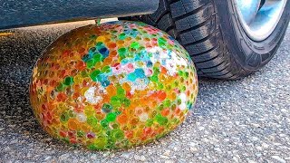 Crushing Crunchy \& Soft Things by Car! EXPERIMENT CAR vs GIANT ORBEEZ WATER BALLOON