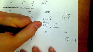 Lesson 6.2 Video 3 - Converting from Rational Exponent to Radical Form