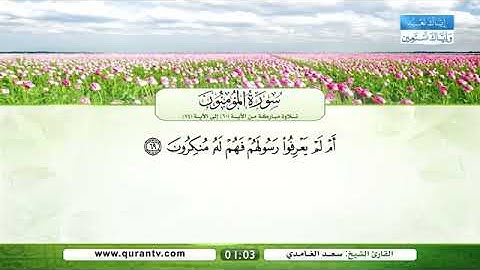 سورة المؤمنون من اية ٦٤ الى ٧٤