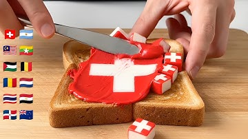 Spreading Glass Flags on Toast 🍞🇨🇭 | AI ASMR – Oddly Relaxing Magic — Part 3