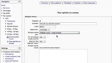 Moodle - Adding questions to the feedback activity