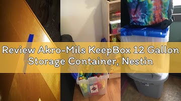 Review Akro-Mils KeepBox 12 Gallon Storage Container, Nesting and Stackable Plastic Storage Box with