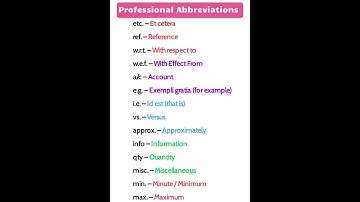 Professional Abbreviations You Need to Know