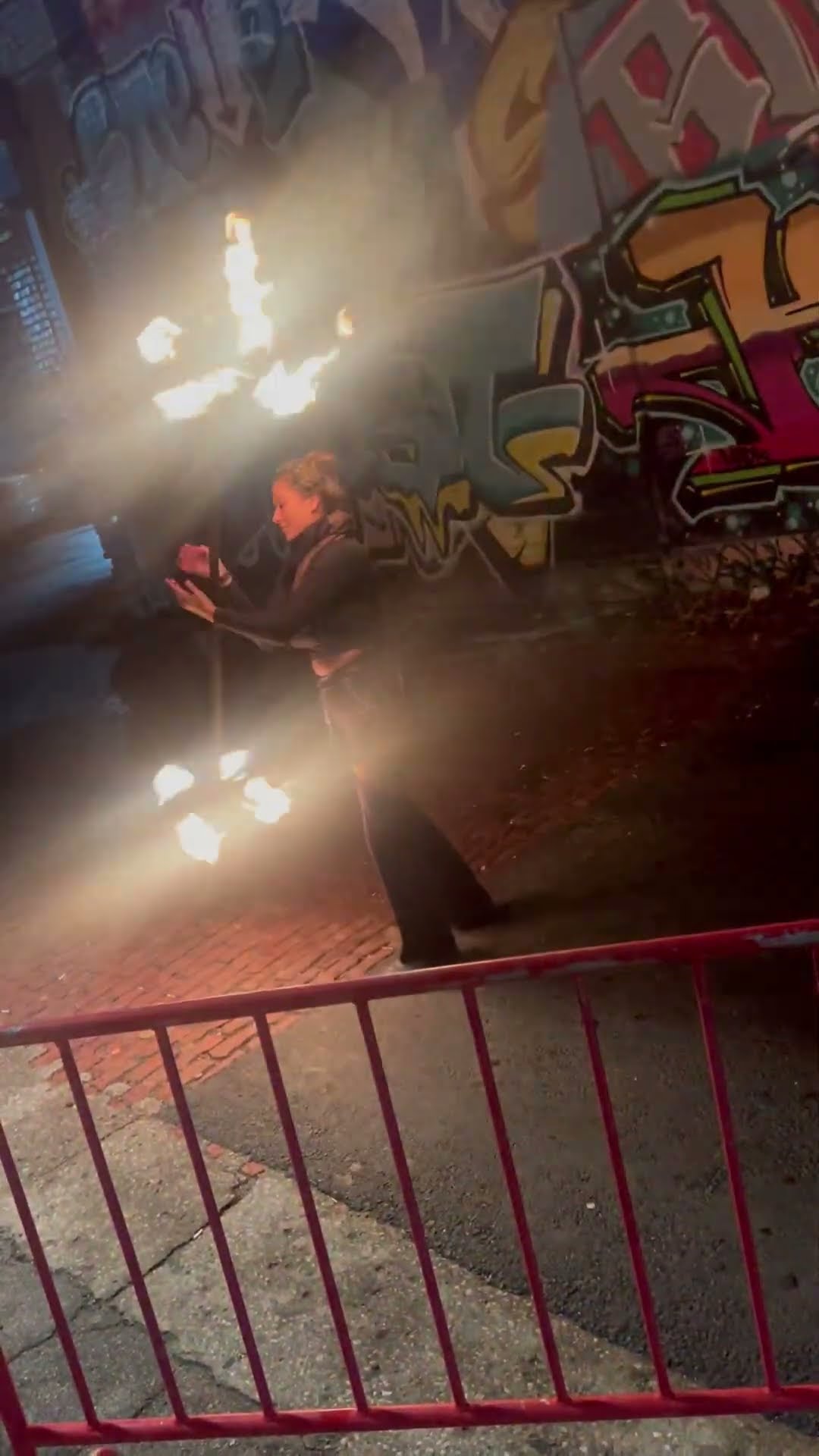 How does she do this? #hoodnews #fire #firespinning #firebender #omg