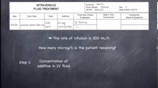 Calculations involving the conversion of infusion rates from mL/h to microg/h screenshot 2
