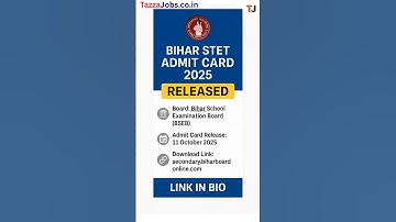 Bihar STET Admit Card 2025 Released | BSEB STET Hall Ticket OUT 🔥 #Shorts #biharboard #statelevel