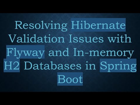 Resolving Hibernate Validation