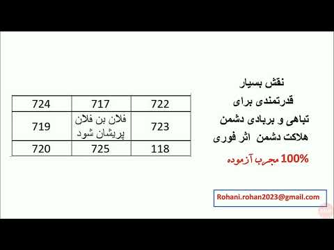 طلسم نابودی دشمن طلسم طلسم نابودی وهلاک دشمن وظالم بسیارقوی دعای دفع شر دشمن