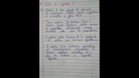 What is system in system analysis and design
